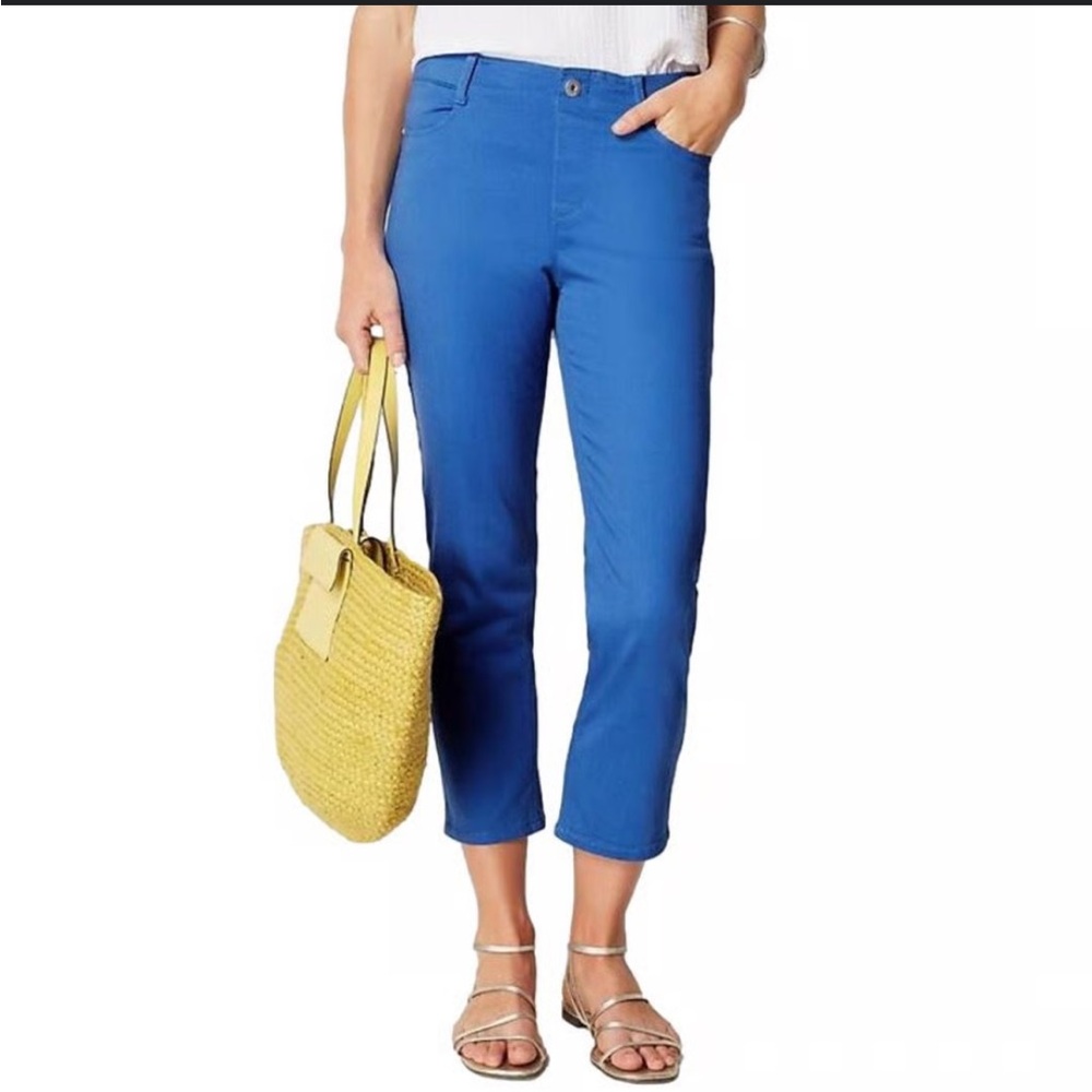 J.JILL High Rise Blue Cropped Denim Pull-On Pants